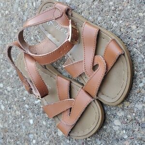 Merence Brown Leather Toddler Summer Fisherman Weave Sandals 28 11